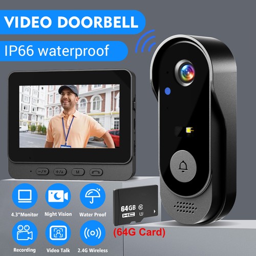 Wireless video doorbell smart - wireless,