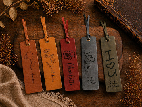 Leather bookmarks - leather,
