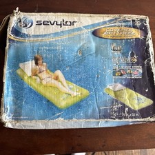 New Ripped Box 2010 Coleman SEVYLOR Deluxe Lake Pool Covered Mattress Float neon