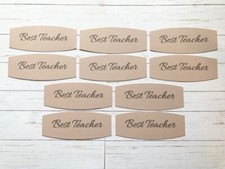 Craft Clearout Card Making Sentiments Embellishments Toppers Best Teacher pk 10