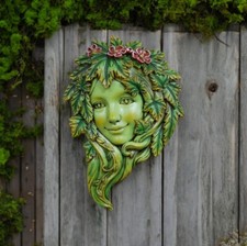 Greenman Tree Lady Wall Plaque Garden Ornament Wiccan Pagan Statue Decor