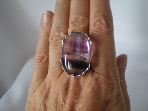 Zebra fluorite cocktail - zebra, ring