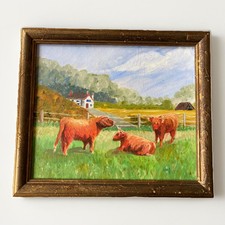 Vintage Oil  Painting Highland