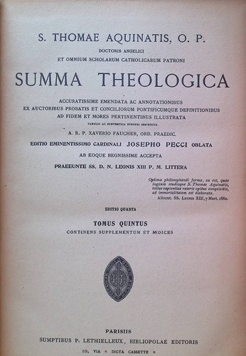 Summa theologica aquinatis - summa, 5