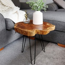 Teak Root Table Black Metal