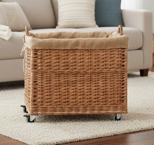 Large wicker storage log - wicker,