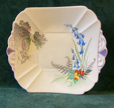 SHELLEY  BLUEBELL 11676 PATTERN TAB HANDLED CAKE / SANDWICH PLATE
