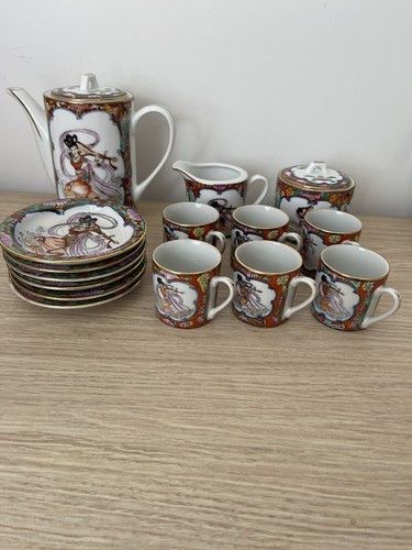 Vintage oriental tea set - oriental, cups