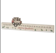 Wooden Merry Christmas Children's Advent Countdown Calendar Santa Reindeer Train