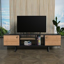 KayRana Sally Anthracite and Walnut Colour  Tv Stand/ Unit on Metal legs