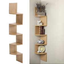 3/5 Tier Corner Shelf Wooden Floating Wall Shelves Storage Display Shelving Unit