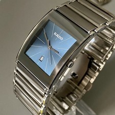 Mens Genuine Rado Integral D Swiss Designer Watch Rectangular Blue R20745202