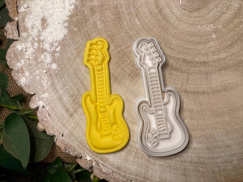 Guitar cookie cutter fondant - guitar,