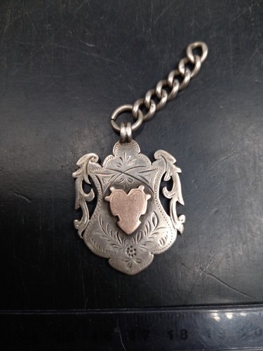 Sterling silver watch fob - watch,
