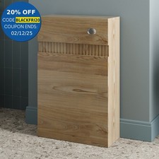 Bathroom Back To Wall BTW Toilet Concealed Cistern Unit Wood Effect Fluted