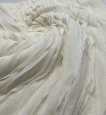 Ivory Ruffle Textured 4 Way Stretch Fabric