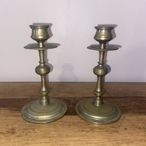 Pair small solid brass - pair,