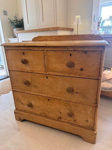 Antique victorian pine chest - antique,