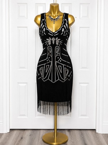 Black silver sequin - black,