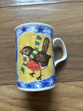 Roy Kirkham Fine Bone China Robin Bird Mug Frosty 2000 Y2K Christmas VGC 