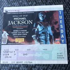 Michael Jackson  ticket Wembley Stadium 15/07/97 History tour #20