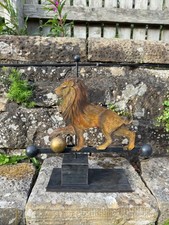 Folk Art Inspired Lion & Ball Contemporary Metal Weather Vane