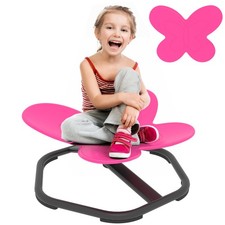 AIYAPLAY Butterfly-Shaped Kids Swivel Chair, Sensory Spinning Chair, Pink