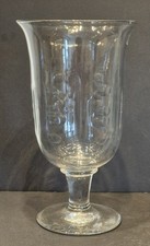 Antique Celery Vase Goblet Thumbprint Cut Glass Footed Flared H: 21cm