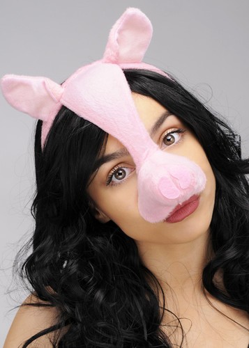Pig mask headband - pig, on