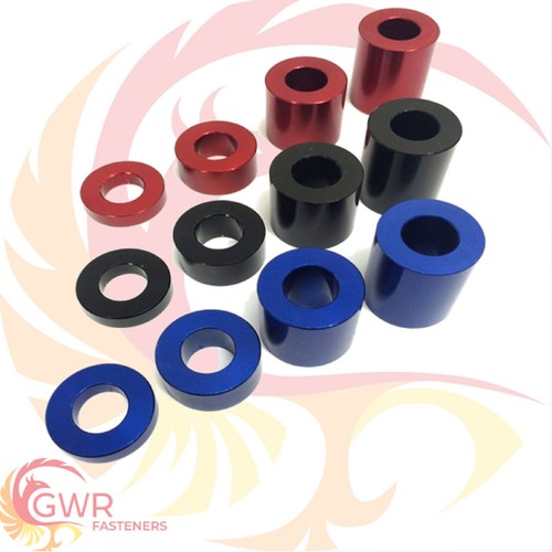 Red black blue anodised - black,