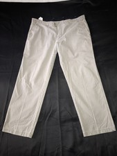 Bruhl Trousers Mens Beige Cotton Straight Leg Pants Chino Stretch W42 L30