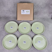 Denby Medium Coupe Dinner Plates Set x 6 Heritage Orchard Green Pottery New