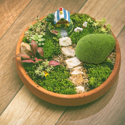 Artificial green moss - ,