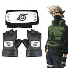 Naruto Hatake Kakashi Leaf Village Headband & Gloves Ninja Cosplay Prop Gift