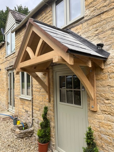 Oak porch canopy hand made - porch, in