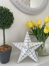 20cm White Washed Rustic Metal