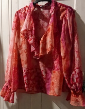 Zara Pink Paisley Frill Blouse