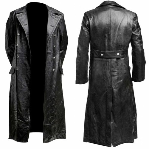 Mens leather long coat full - mens,