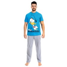 Donald Duck Pyjamas Adult Mens S-XXL Loungewear PJs Pyjama Set PJs Set Blue Grey
