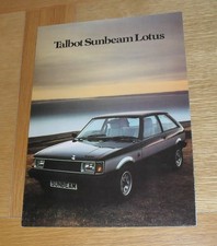 Talbot Sunbeam Lotus Brochure 1980-1981