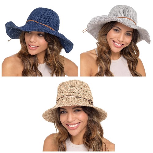 Straw floppy hat ladies summer - straw,