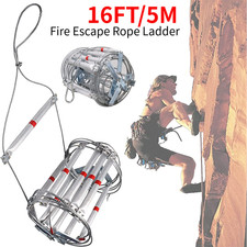 Rope Ladder,16 FT Emergency Fire Escape Ladders Aluminium Alloy Flame Resistant