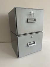 2 x Vintage Helix Home Plastic/Metal Filing Cabinet Draw Files Storage Grey Used