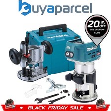 Makita RT001GZ20 40V Cordless Brushless Laminate Router Trimmer + Plunge Base