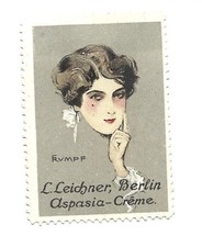 Y1147/advertising stamp L. Leichner Berlin, Aspasia cream sign: hull Art Nouveau 
