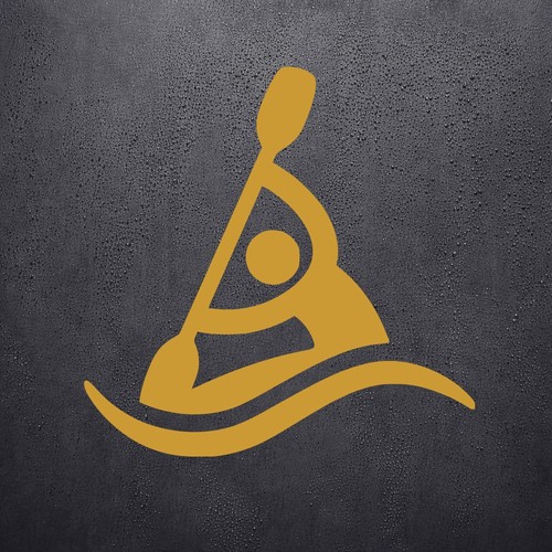 Kayak kayaker canoe gold vinyl - kayaker,