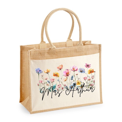 Personalised jute tote bag - personalised,