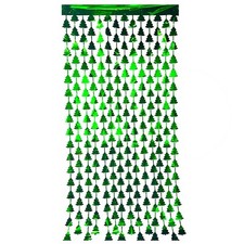 Foil Curtain Christmas Decorations - Christmas Tree Backdrop Decor 6.6 x 3.3ft