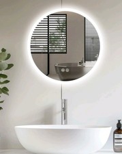 Round Bathroom Mirror with Backlit LED Lights Demister Dimmable Color Changing
