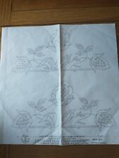 Vintage Deighton's 'Silver-Tex' Embroidery Transfer: Stylised Flower Swags (x2)